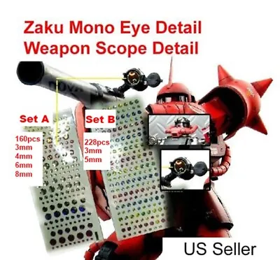 PG MG HG RG Zaku Mono Eye Detail Weapon Scope Detail For Gundam Kits 2 Stickers • $12