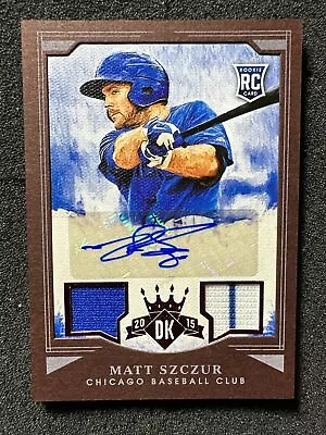 2015 Diamond Kings Red Framed Dual Relics /99 MATT SZCZUR Rookie Auto RC #173 • $7.25