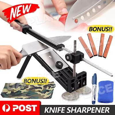 Professional Chef Knife Sharpener Kitchen Sharpening System Fix Angle 4 Stones • $22.85