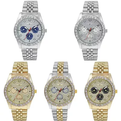 42mm Montres Carlo Men's Luxury Sport Diamond Accent Fashion Dress Wrist Watch • $19.80