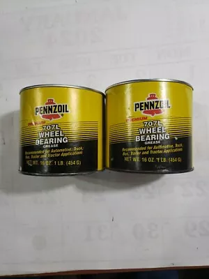 Vtg Lot Of 2-1 LB CANS PENNZOIL MULTI-PURPOSE & WHEEL BEARING GREASE UNOPENED TX • $19.95