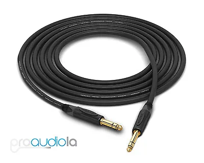 Mogami 2549 Cable | Neutrik Gold 1/4  TRS | Black 15 Feet | 15 Ft. | 15' • $32.25