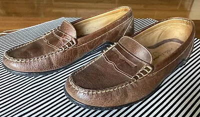 Martin Dingman Mens Shoes 9M Brown Penny Loafers Vibram Outsole Leather • $70