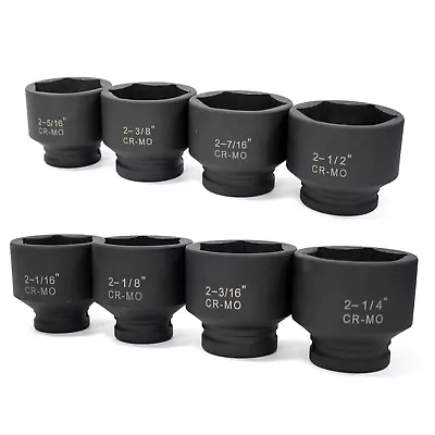 8 Pc Jumbo Shallow Air Impact Socket CR-MO 3/4  Dr. SAE 2-16  To 2-1/2  6 Point • $119.99