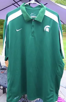 Michigan State Spartans Nike Dry Fit Golf Shirt XXL Magic Johnson Kirk Cousins  • $15