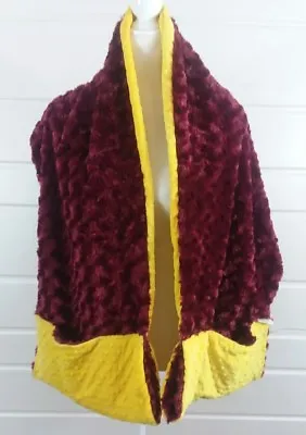 Chenille Magic Scarf Cotton Chenille Dot Purple And Yellow Football Scarf Soft • $8.79