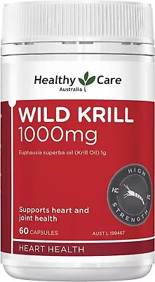 Wild Krill Oil 1000mg - 60 Capsules | Supports Heart And Joint Health • $41.98