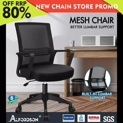 ALFORDSON Mesh Office Chair Executive Computer Seat Gaming Racing Work Black • $74.85