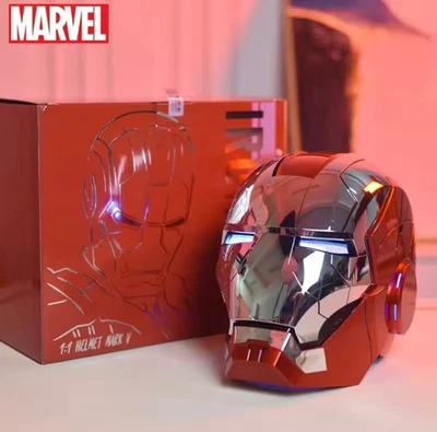 Casco De Iron Man Brillante 1 : 1 Modelo De Máscara Cosplay Mk5 Jarvis Wearable Eléctrico - Foto 11