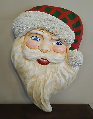 Large Vintage Paper Mache Santa Face/Head 18  X 12.5  Retro Christmas Holiday • $59.95