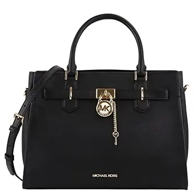 [Michael Kors] HAMILTON MD SATCHEL LEATHER 35T1GHMS2L BLACK • $297.91