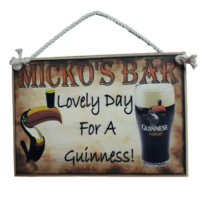 Country Printed Quality Wooden Sign Personalized Bar Guinness Inspiring Plaqu... • $15