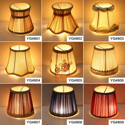 Pleat Lamp Shade Clip On E14 Bulb Table Light Lampshade Wall Lamp Covers • £19.57