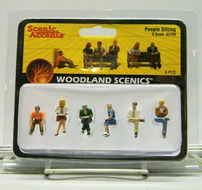 WOODLAND SCENICS PEOPLE SITTING O GAUGE Train Figures Reading Talkin WDS2759 NEW • $22.84