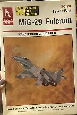 1/72 Scale Hobby Craft MiG-29 Iraqi Airplane Model Kit #HC1331 BN Sealed Box • $10