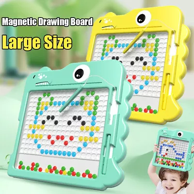 Large Magnetic Drawing Board Kids Preschool Montessori Magnetic Dot Art Toy Xmas • £13.99