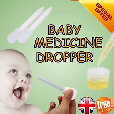 Baby Child Medicine Dropper Pipette Dispenser Acurate Measurement Easy Control • £2.55