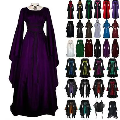 $32.58 • Buy Women Halloween Renaissance Medieval Victorian Cosplay Gothic Witch Party Dress-