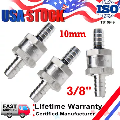 3x 3/8  Fuel Line One Way Non-Return Aluminium Check Valve Petrol DieselOil 10mm • $14.99