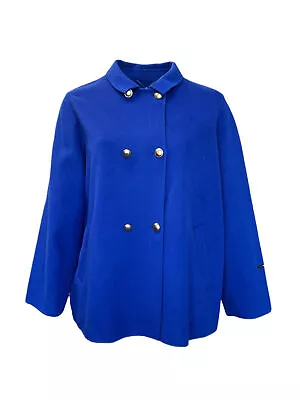 Marina Rinaldi Women's Blue Nabucco Wool Coat Size 20W/29 NWT • $248.75