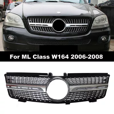 Chrome Front Grille Mesh For Mercedes Benz ML Class W164 2006-2008 Diamond Style • $149.99