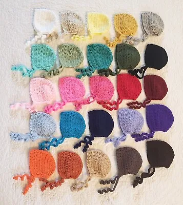 Newborn Infant Baby Bonnet Hat Crochet Handmade • $9.99