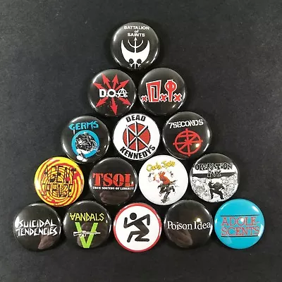 Punk Hardcore 1  Pin Button Set TSOL DRI Adolescents Circle Jerks Dead Kennedys • $11.99