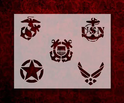 Military Army Air Force Navy Coast Guard 11 X 8.5  Stencil (140) • $11.99