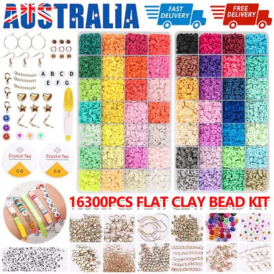 16300PCS Clay Beads For Bracelets Making Flat Polymer Heishi Jewelry Making Kit • $32.63