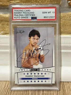 2020 LEAF MANNY PACQUIAO SIGNED AUTO CARD #15 PROOF PSA GEM 10 Mayweather NR! • $100.99