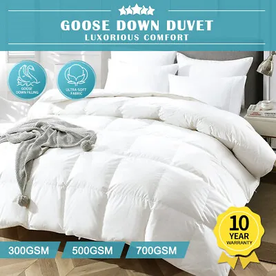 Goose Down Winter Summer Quilt Duvet Doona Cotton Bamboo Blend Cover Queen King • $35.53