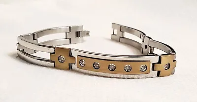 Zales 10k Gold And Diamond Men's Bracelet • $799
