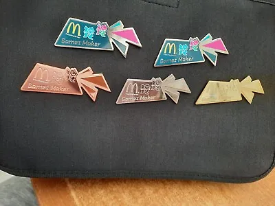 5 X McDonald's Games Maker Bronze Silver Gold Coloured  Pin London 12 Olympics • £7.97