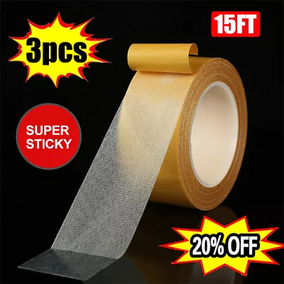 3PCS Strong Adhesive Double-sided Gauze Fiber Mesh Tape Waterproof Removable US • $8.99