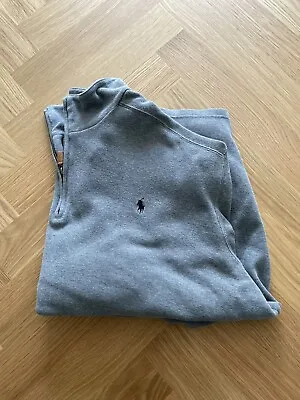 £9.99 • Buy Grey Ralph Lauren Quarter Zip Jumper Mens XXL - 2XL Sweatshirt 1/4 Zip Polo