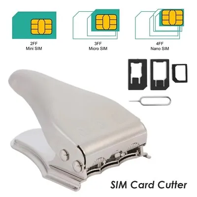 3 In 1 Zinc Alloy + Stainless Steel Nano Mini Micro SIM Card Cutter Durable • $19.29