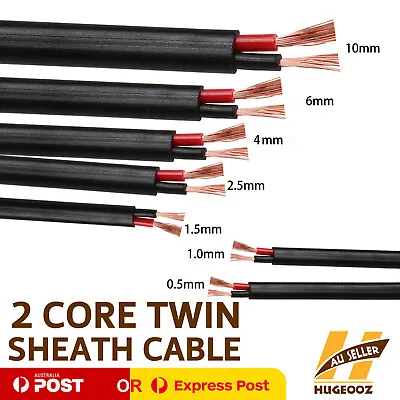 2 Core Cable 0.5mm 1mm 2.5mm 4mm 6mm 10mm 13mm Vehicle Battery Solar Twin Wire • $272.47