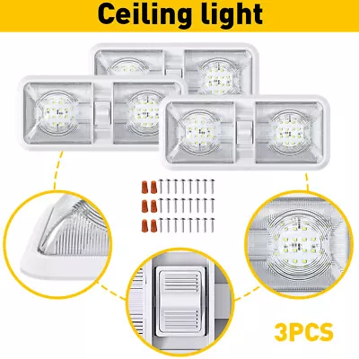 3pc Leisure 48 LEDs RV Interior LED Ceiling Light Boat Camper Trailer Dome 600LM • $31.99