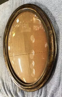 Vintage Wood Oval Convex Glass Picture Frame – ONE Frame 22.5”x16.5” • $40