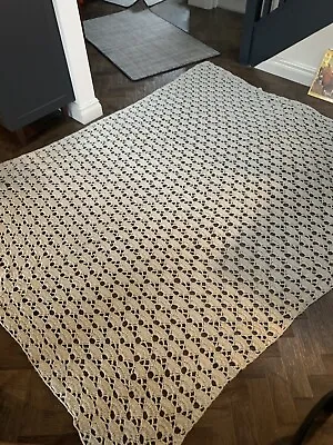 M & S MARKS AND SPENCER PALE GREY SOFT CROCHET THROW 238 X 186 CM • £44.99