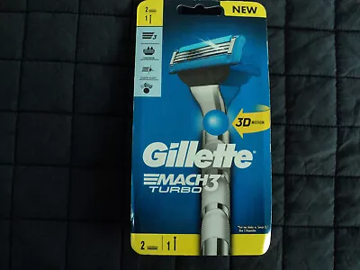 Gillette Mach 3 Turbo Razor And 2 Cartridges. Sealed Packaging. FREE POSTAGE. • $18