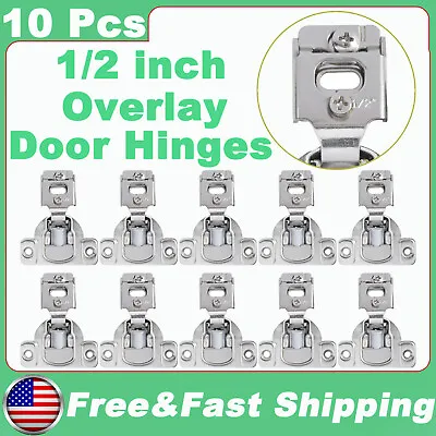 10 Pack Cabinet Hinges 1/2  Overlay Soft Close Face Frame 105° Compact Handware • $17.75