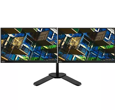 Dual Monitor Thin  Frame Gaming Setup 2 X 22  1920x1080 HD Dual Stand VGA HDMI • £99.99