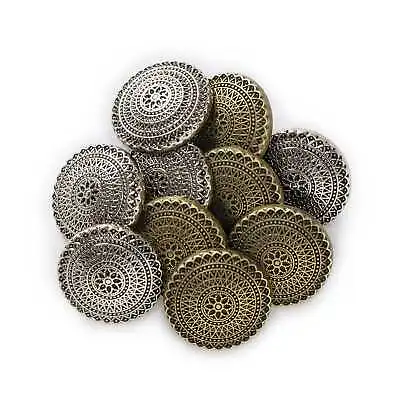 $3.29 • Buy 5pcs Round Retro Metal Shank Buttons Coat Clothing Sewing Replace Decor 15-25mm
