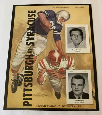 $19.61 • Buy Syracuse Orange V Pittsburgh Panthers Football 1961 Program Poster Print 14”x11”