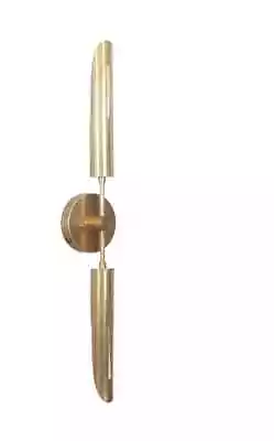 2 Light Cut Pipe Vintage Wall Sconce Mid Century Brass Wall Fixture A1 • $224.10