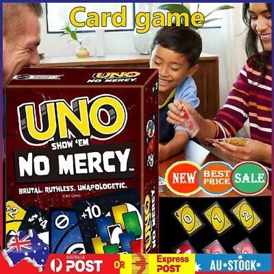 UNO Show 'Em No Mercy Card Game With Brutal Ruthless Unapologetic Penalties • $11.96