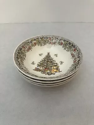 Set Of (4) - Queen's Season's Greetings - Christmas Tree Cereal Bowls - Myott • $24.75