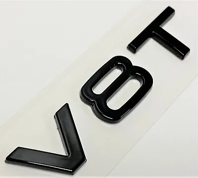 Black V8t Fit Audi Rear Trunk Emblem Badge Nameplate Decal Letter Number • $16.99