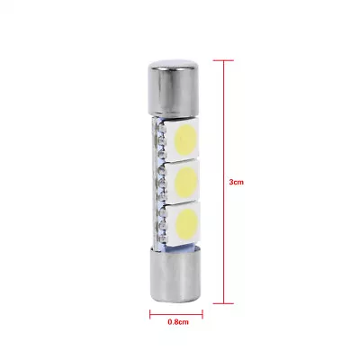 10Pcs 3-SMD 29-30mm 6641 Fuse LED Bulb Vanity Mirror Light Sun Visor Lamp White • £4.78